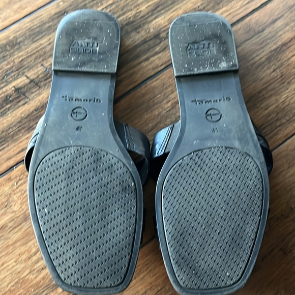 TAMARI - ZENIA LEATHER SLIDE SANDAL, Black - Picture 8 of 9